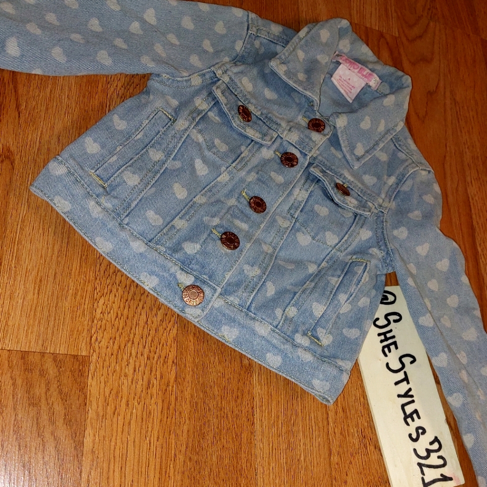 Heart Patterned Jean Jacket